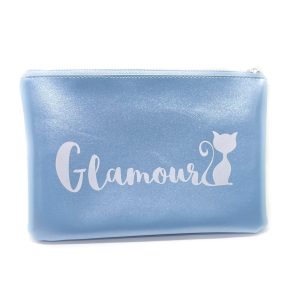 Blue “Glamour Puss” Fun / Cosmetic Bag