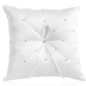 White Pearl Studded Ring Cushion