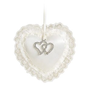 Ivory Miniature Heart Ring Pillow