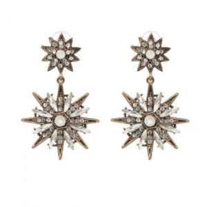 Starburst Diamante Pierced Earrings