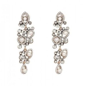 Royal Pearl & Diamante Pierced Earrings