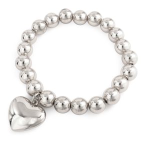 Heart on Silver Bracelet