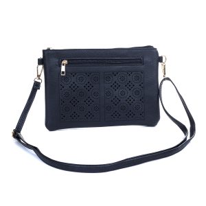 Black Patterned Crossbody Bag