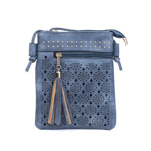 Blue/Grey Mosaic Pattern Crossbody Bag