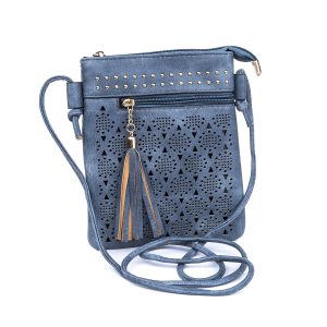Blue/Grey Mosaic Pattern Crossbody Bag
