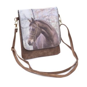 White Diamond Horse Brown Shoulder Bag