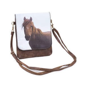 White Diamond Horse Brown Shoulder Bag