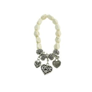 Hearts Bracelet – White