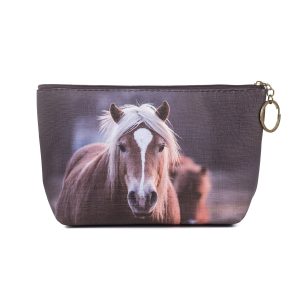 Golden Brown Pony Cosmetic Bag