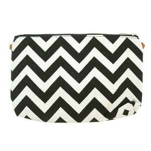 Black Zig Zag Cosmetic Bag