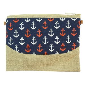White/Red Anchors Cosmetic Bag – Navy