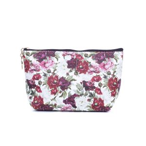 Magenta Pink & Red Peony Cosmetic Bag