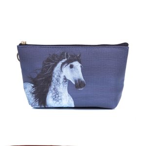 Dapple Grey Stallion Blue Toiletry / Cosmetic Bag
