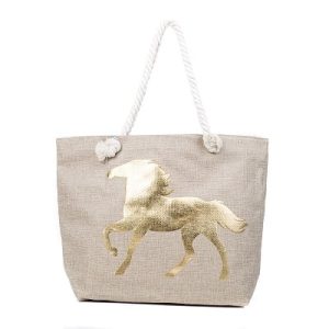 Gold Horse Canvas Tote Bag
