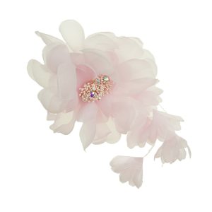 Soft Pink Flower Crystal Clip Fascinator