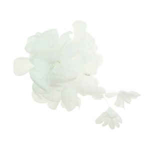 White Flower Crystal Clip Fascinator