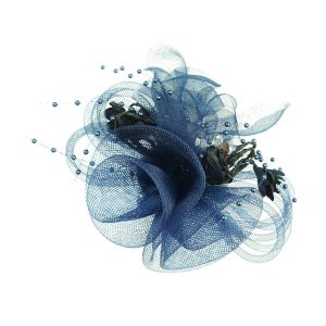 Blue Rose Bud & Beads Fascinator