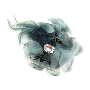 Grey Flower & Diamante Clip Fascinator
