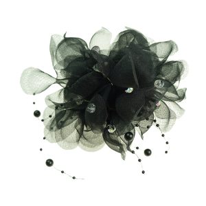 Black Crystal Clip Fascinator
