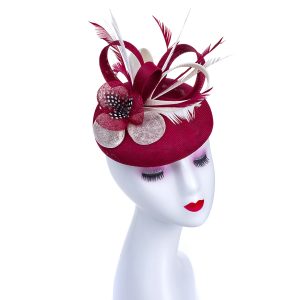 Elegant Designer Berry Fascinator Headpiece