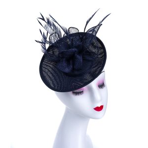 Designer Navy Blue Fascinator Headpiece