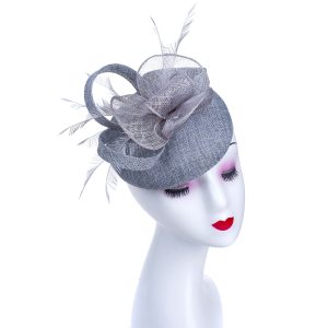 Elegant Grey Fascinator Headpiece