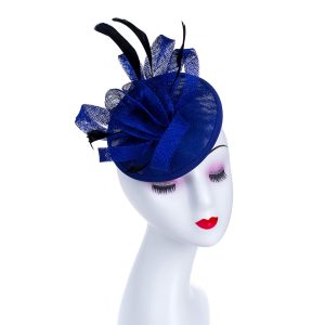 Elegant Designer Royal Blue Fascinator Headpiece