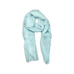 Aqua Paisley Sparkle  Scarf