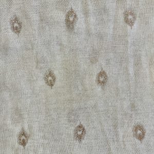Sparkly Gold Peacock Feather on Grey Scarf