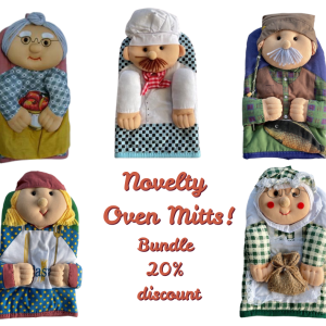 Bundle – Set of 5 Novelty Oven Mitts