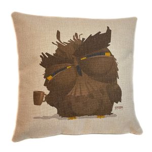 Owl Drinking Coffee Cushion