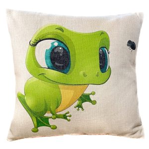 Cheeky Frog Catching the Fly Cushion