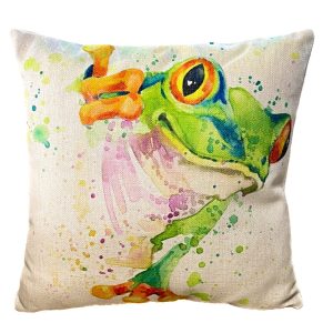 Abstract Cheeky Frog Cushion