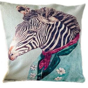 Zebra with Tie Cushion