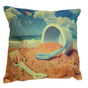 Bucket & Spade At the Beach Cushion