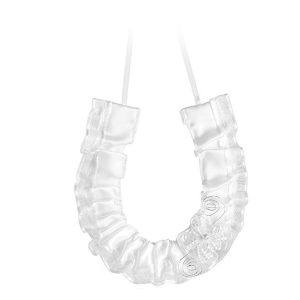White Metallic Swirls Bridal Horseshoe