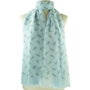 Blue Fern Design Scarf