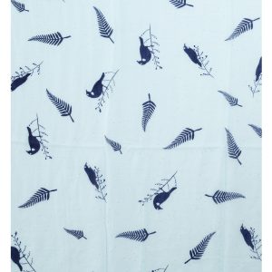 Blue Tui & Fern Scarf on Aqua Scarf