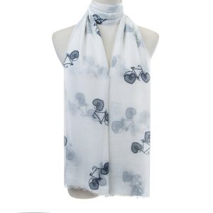 Scarf – Navy Bike with Heart Wheels