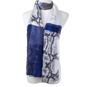 Blue/Black/Grey Patterned Design Scarf