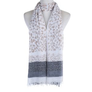 Scarf – Leopard Print Camel, Black & White