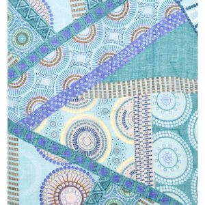 Teal Mosaic Lightweight Scarf