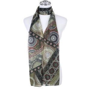 Green Mosaic Lightweight Scarf