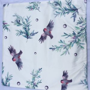 Birds & Flowers Blue Silk Cushion