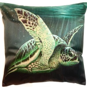 Green Turtle Silk Cushion