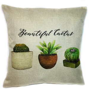 Three Cacti in Pots Cushion