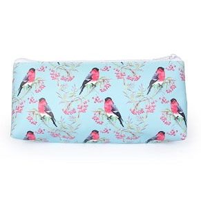 Bird / Blue Gusset Cosmetic Bag