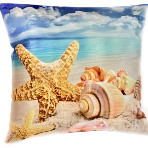Velvet Beach Scene Cushion