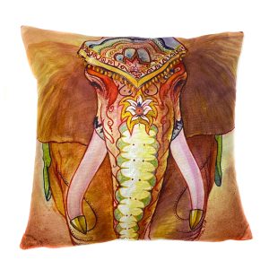 Golden Elephant Velvet Cushion