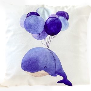 Whale with Balloons Cushio